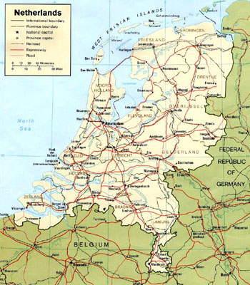Olanda, i trasporti sulla mappa, link qui per dimensioni reali